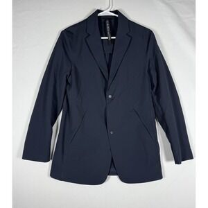 EUC Lululemon Blazer Jacket Men XS Navy Stretch Tech 2 Button Zip Pockets Travel